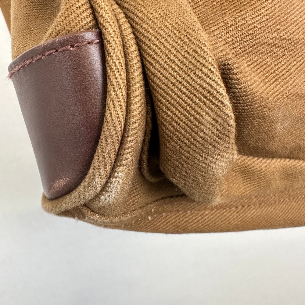 J.Crew Canvas Leather Weekender Duffel Brown Khaki Travel Bag OS - Picture 2 of 16